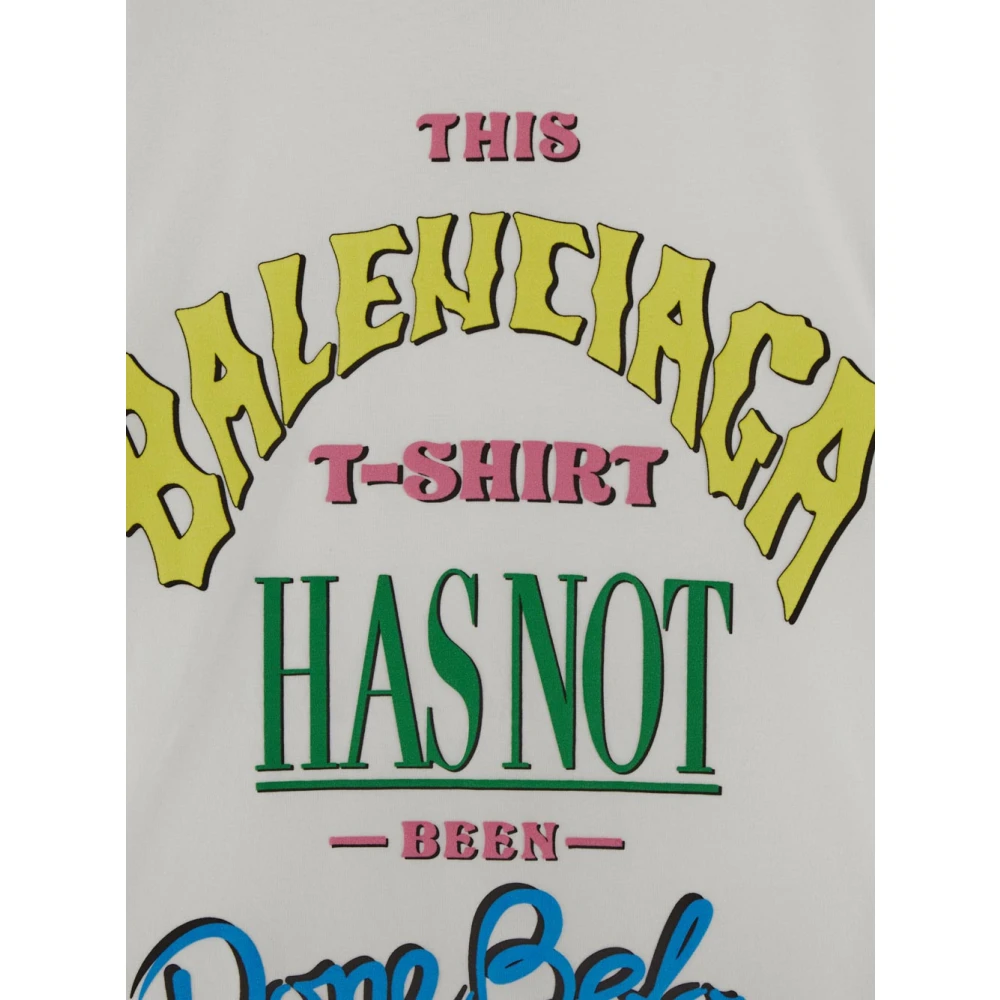 Balenciaga Katoenen Logo T-shirt White Heren