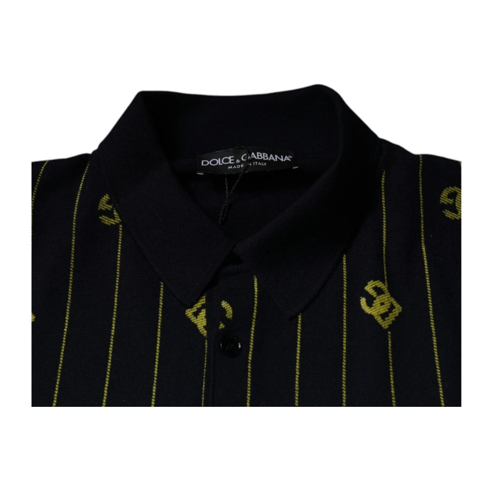 Dolce & Gabbana Zwarte Monogram Wollen Trui Italië Gemaakt Black Heren