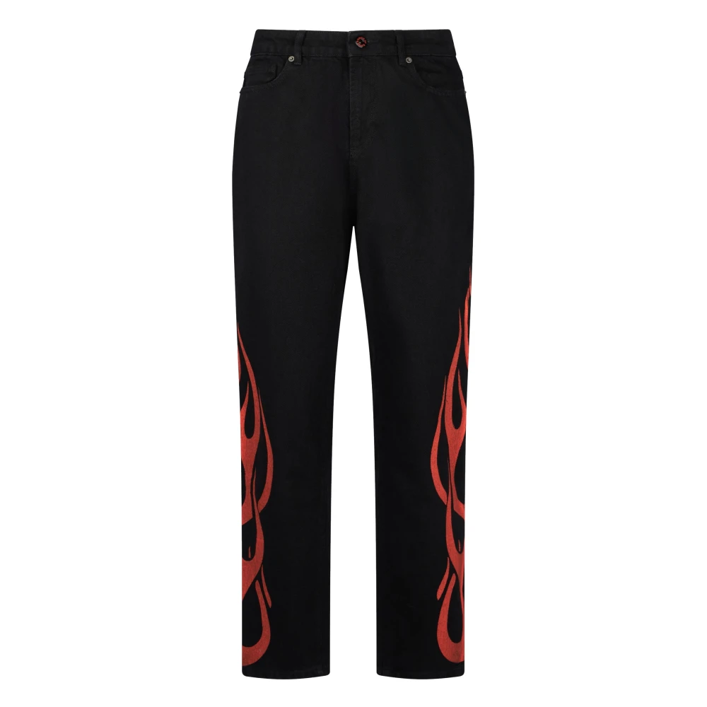 Vision OF Super Zwarte Rode Jeans met Tribal Print Black Heren