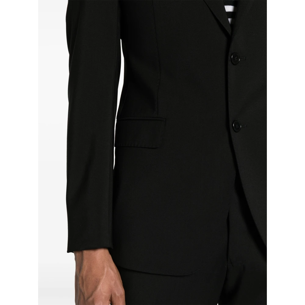 Emporio Armani Single Breasted Suits Black Heren