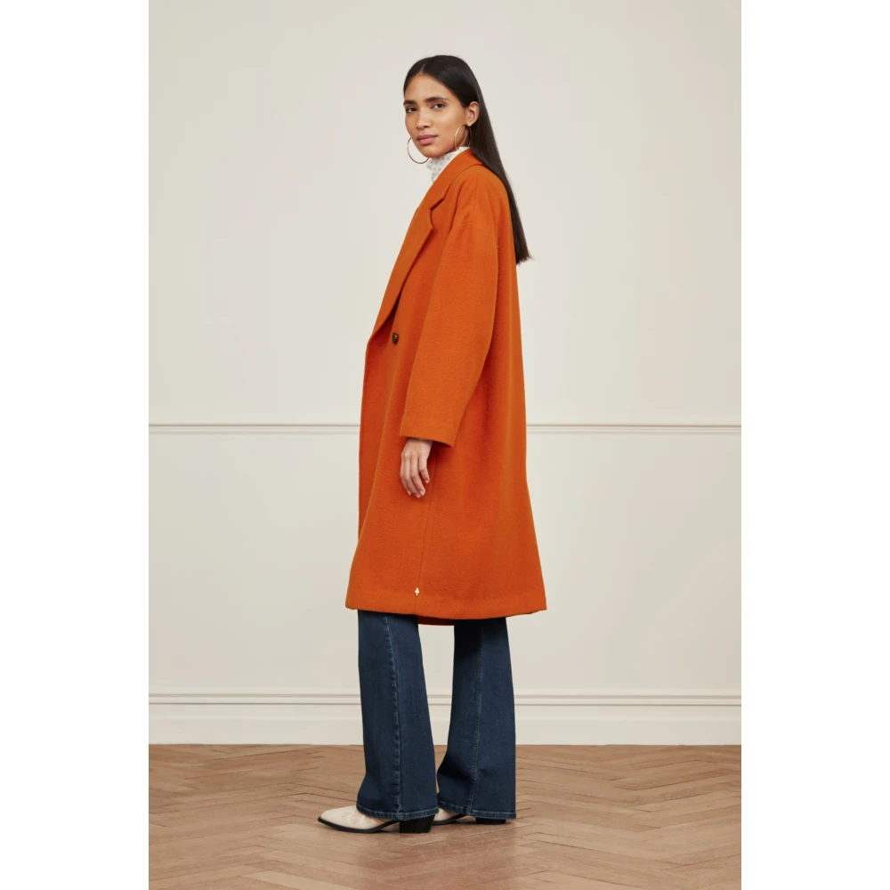 Fabienne Chapot Oversized Beth Coat met brede kraag Orange Dames