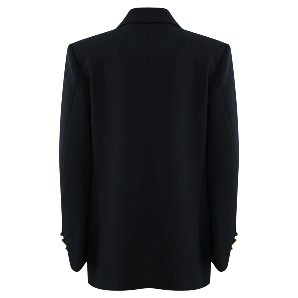 pinko Wollen Blazer met Spiegelknopen Blue Dames