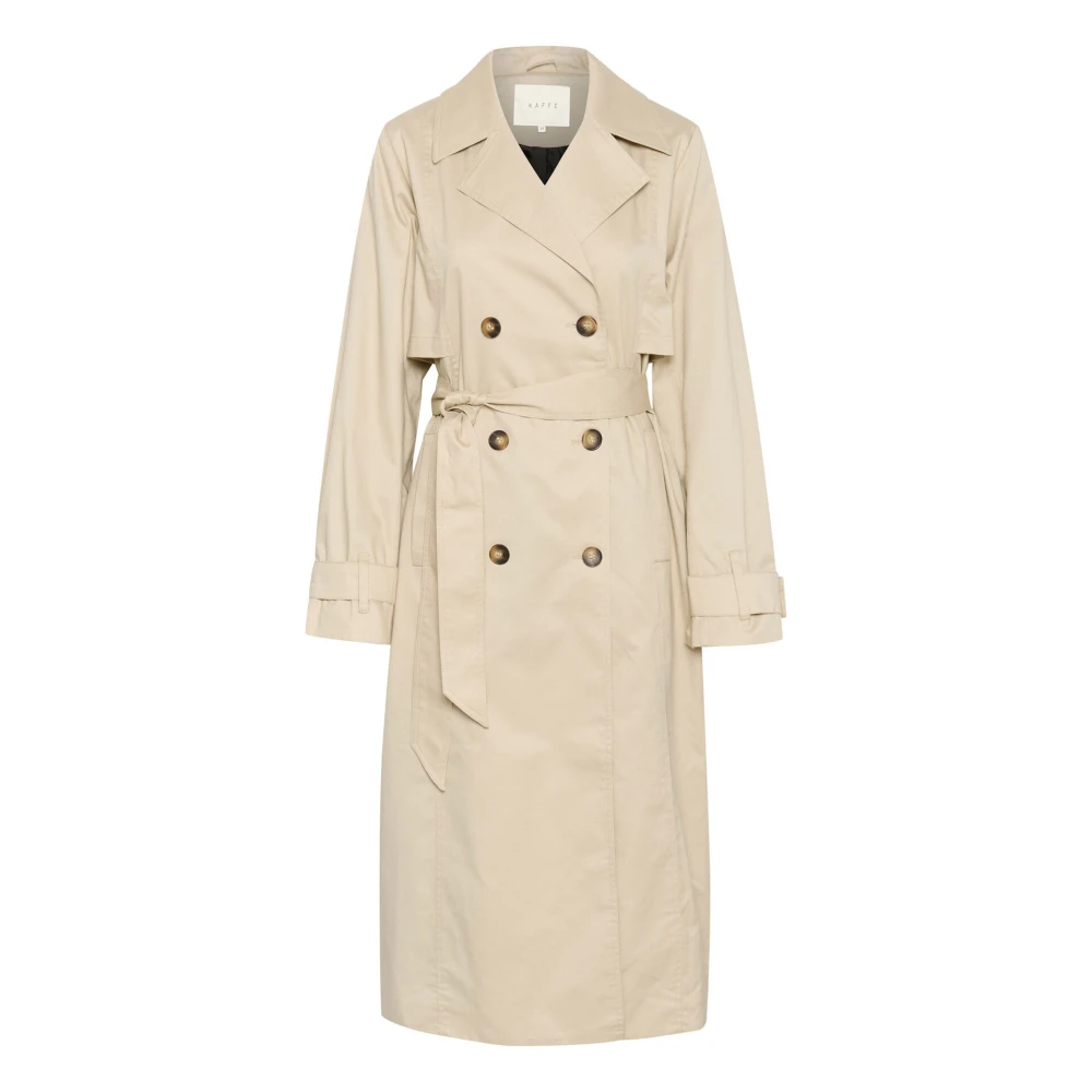 Kaffe Klassieke Trenchcoat Jas Veergrijs Beige Dames