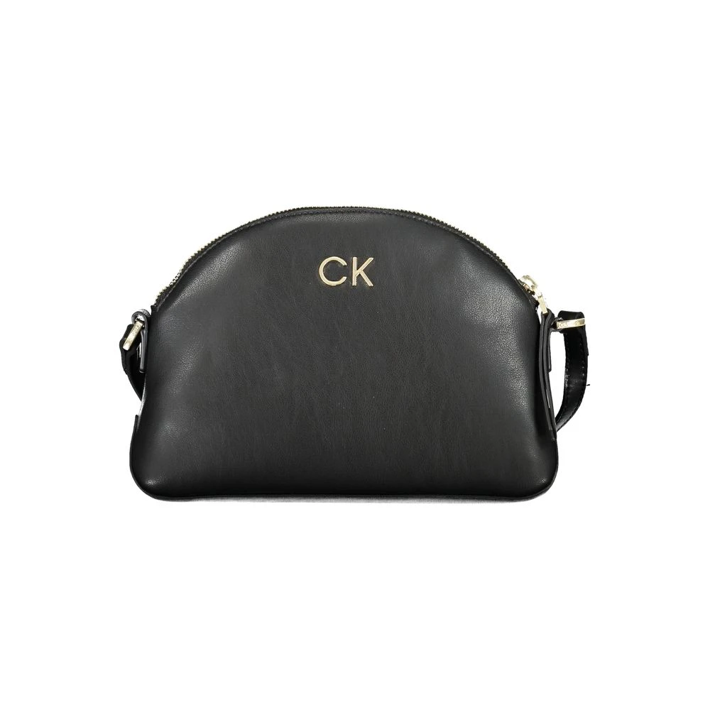 Calvin Klein Zwarte Polyester Schoudertas met Rits Black Dames