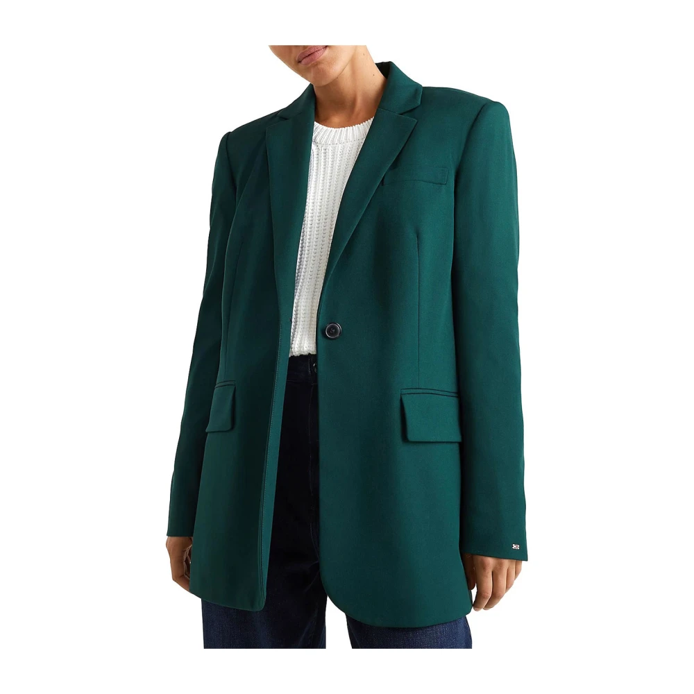 Tommy Hilfiger Relaxed Fit Vierkante Blazer Green Dames