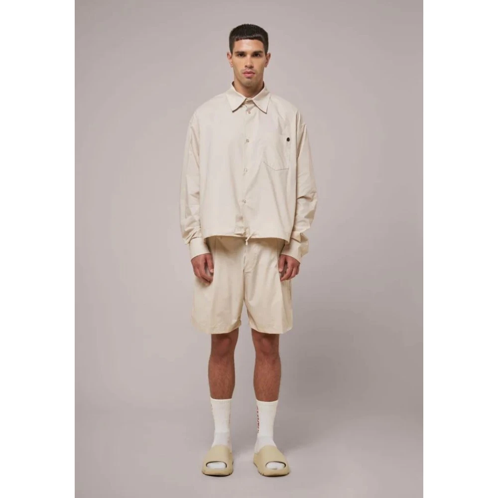 A Paper Kid Katoenen shorts met voorzakken Beige Heren
