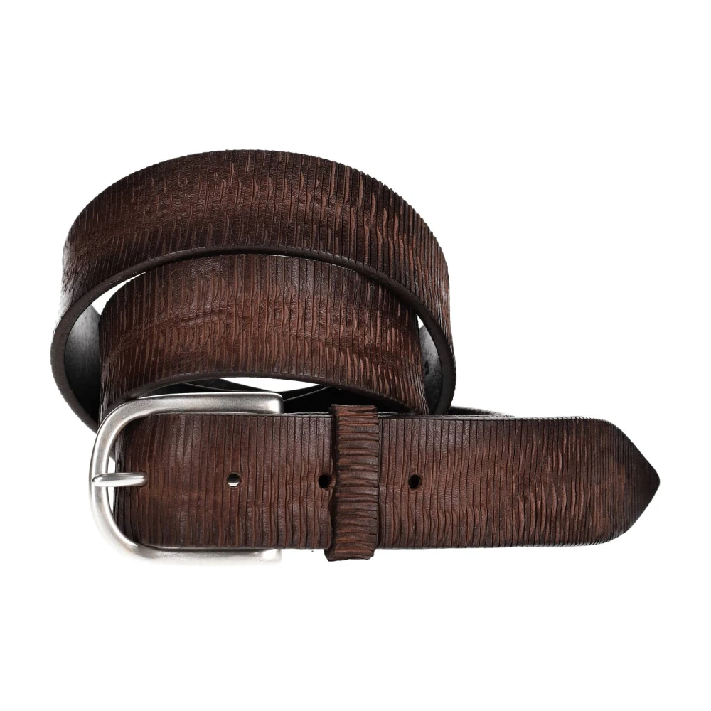 Orciani Men's Brown Belts, 95 Cm, Cintura In Pelle Lamellare