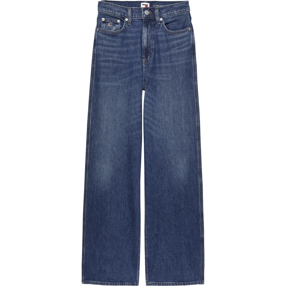 Tommy Jeans Hoge Taille Wijde Pijp Jeans Blauw Blue Dames