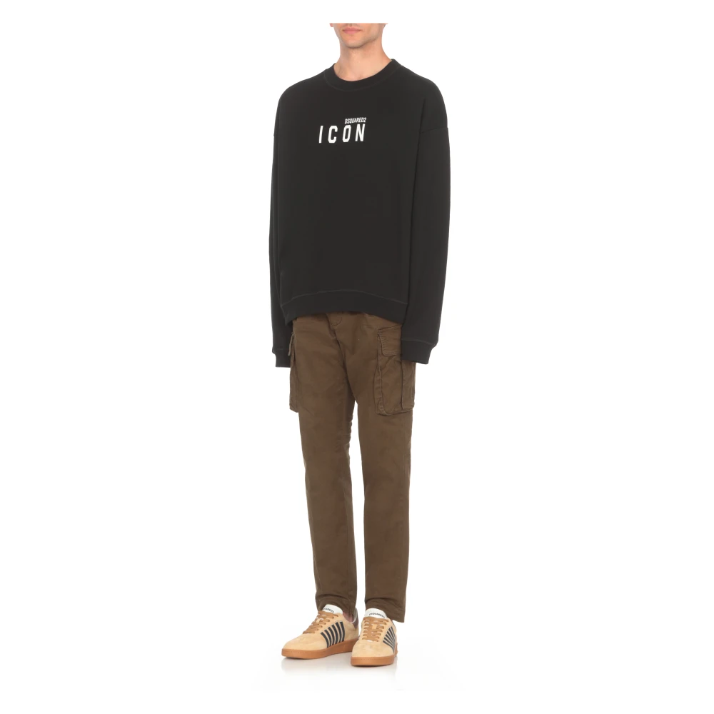 Dsquared2 Zwarte Crew Neck Sweatshirt Black Heren