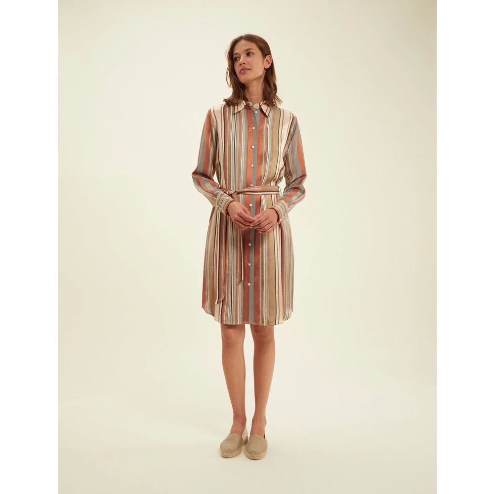 Ines De La Fressange Paris Amour camel gestreepte jurk Multicolor Dames