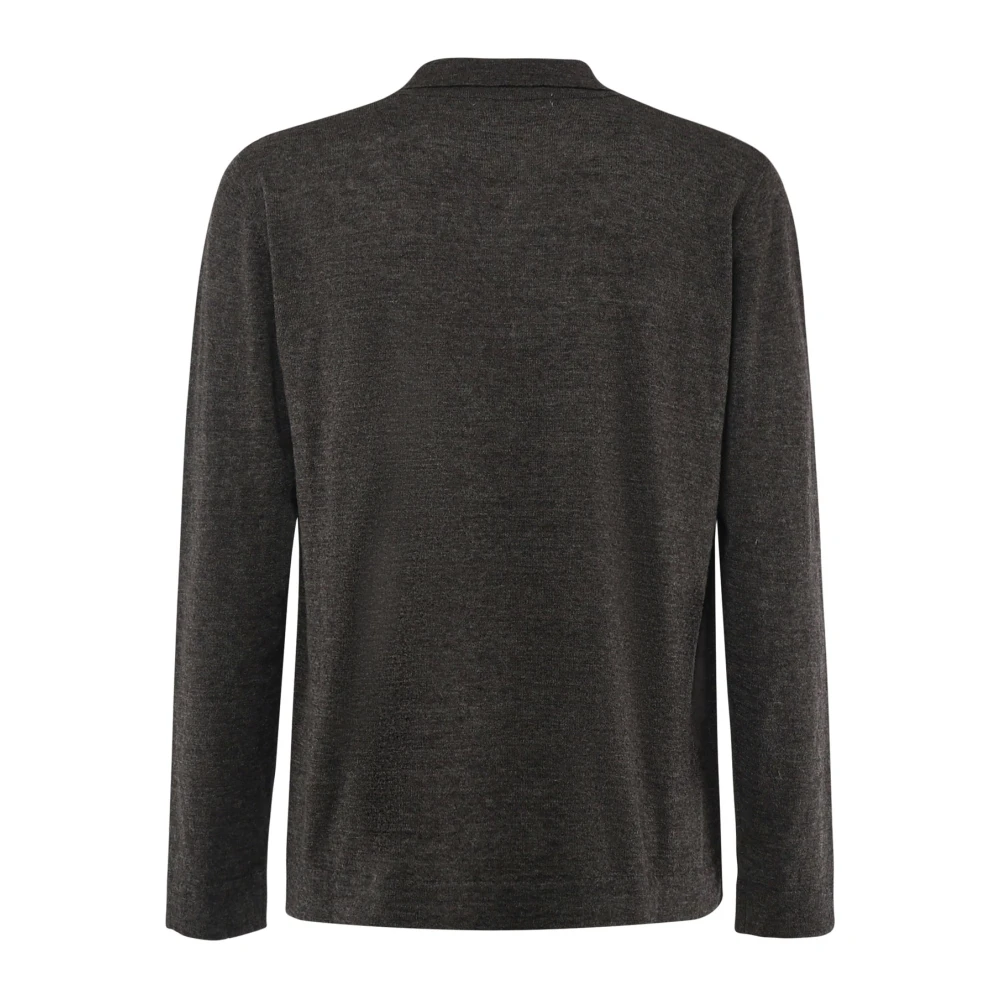 Mauro Grifoni Zwarte Wollen Blend Cardigan Knoop Sweater Gray Heren