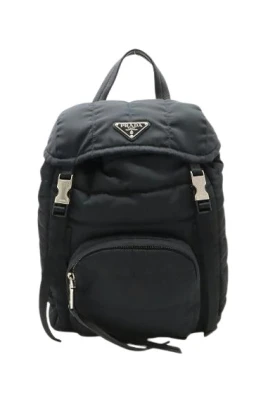 Pre-owned Nylon Leather Triangle Logo Backpack