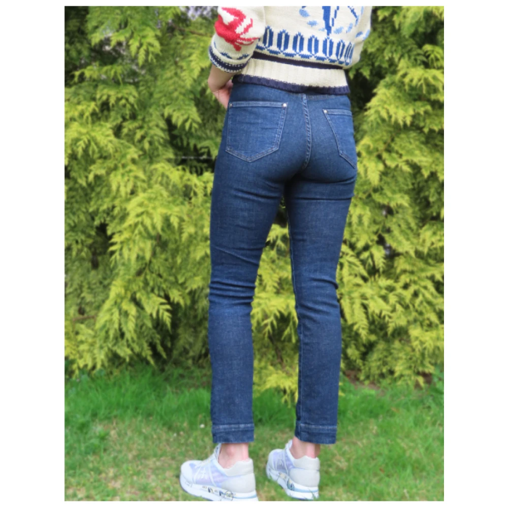 Islow Hoge Taille Rechte Pijp Matrozenbroek Blue Dames