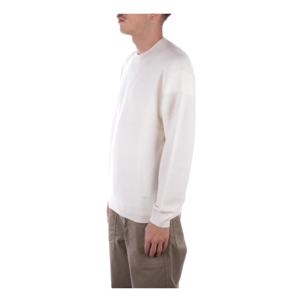 Emporio Armani Logo Front Sweater Room White Heren