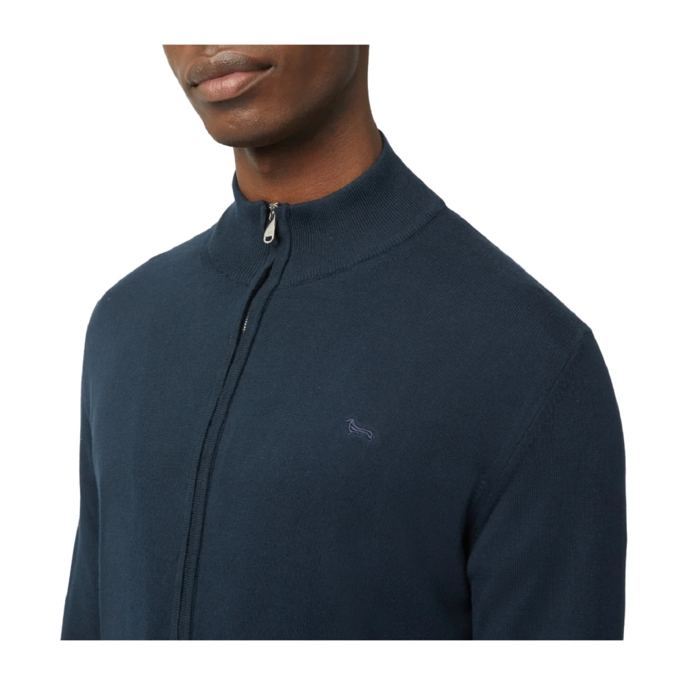 Harmont & Blaine Blauwe Zip Sweater Casual Stijl Blue Heren
