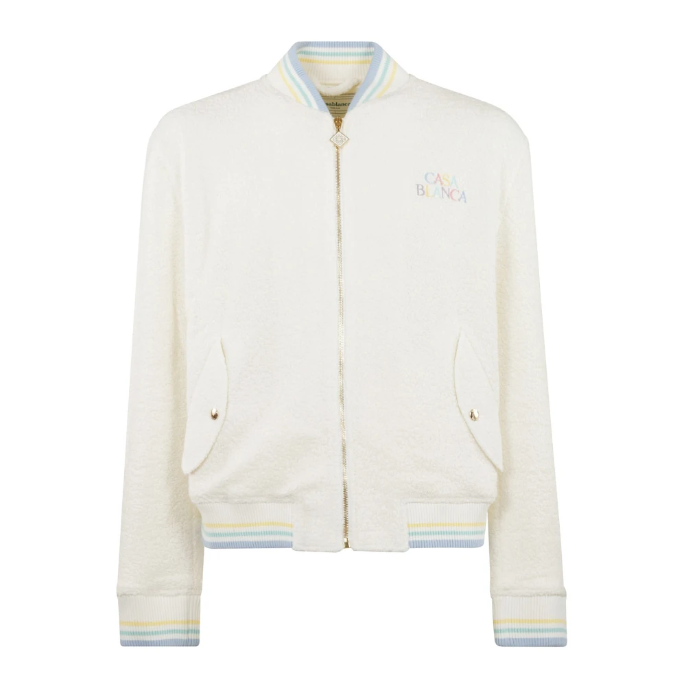 Casablanca Pastel Geborduurd Bomberjack White Heren