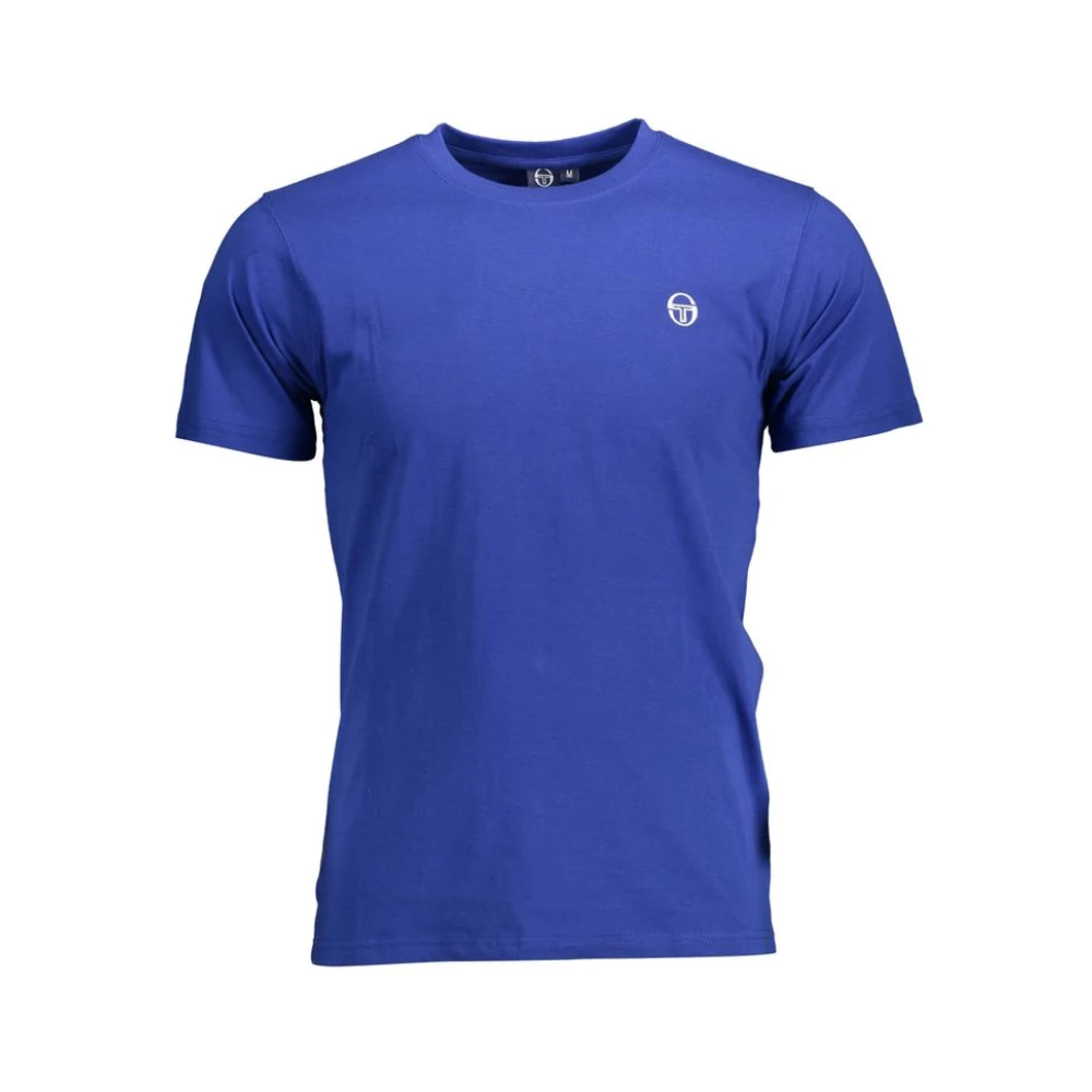 Sergio Tacchini Men's Blue Cotton Logo Embroidered T-Shirt