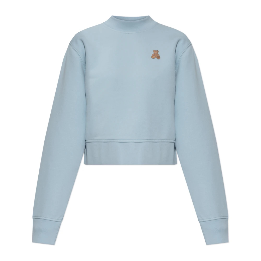 Palm Angels Donna Blu Felpa Bear In Mind