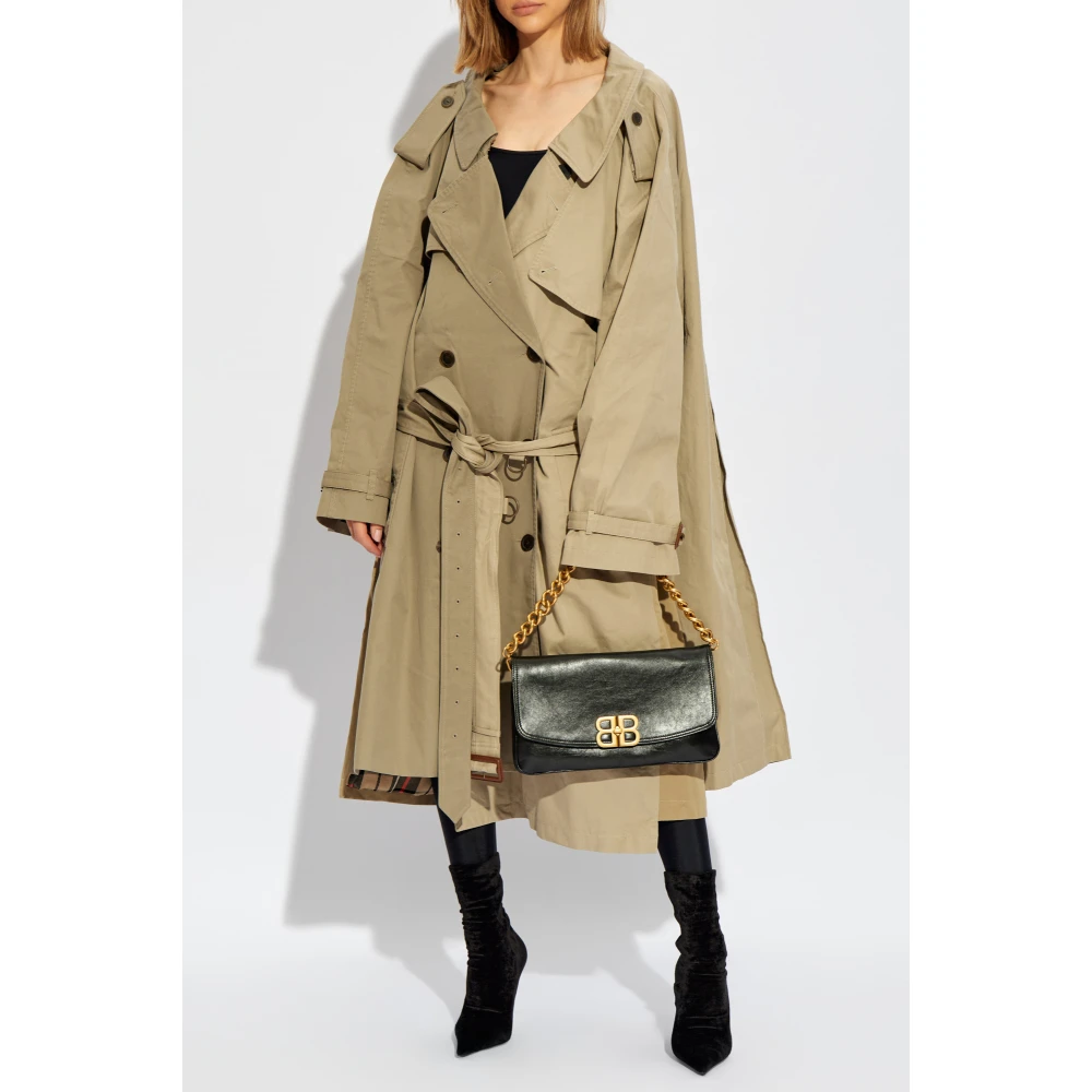 Balenciaga Trench Coat met strikken Beige Dames