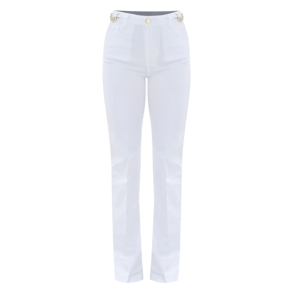 Kocca Hoge taille broek met gouden detail White Dames