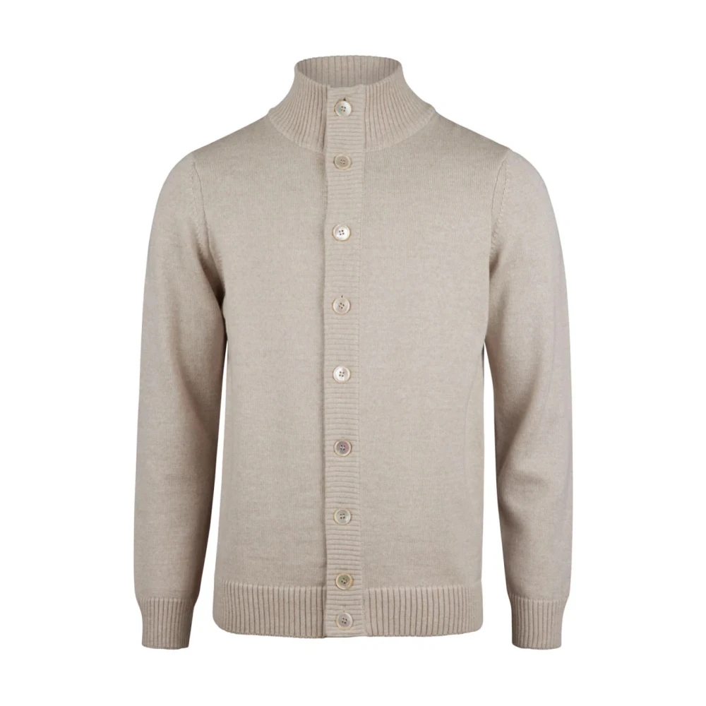 Stenströms Chunky Merino Wool Cardigan Beige Heren