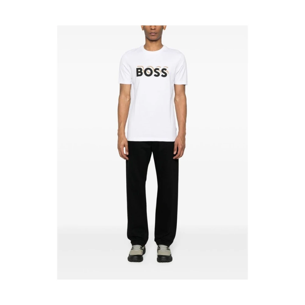 Hugo Boss Logo Print T-shirt White Heren