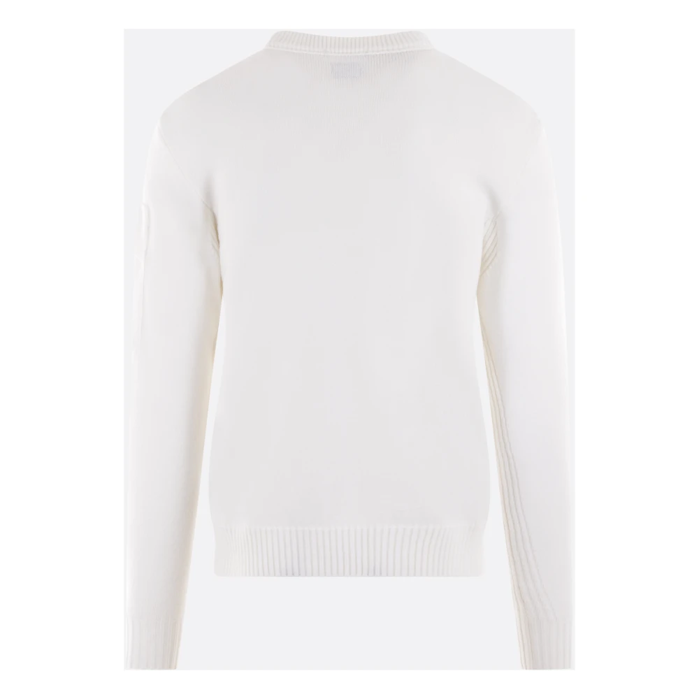 C.P. Company Witte Trui met Logo Patch White Heren