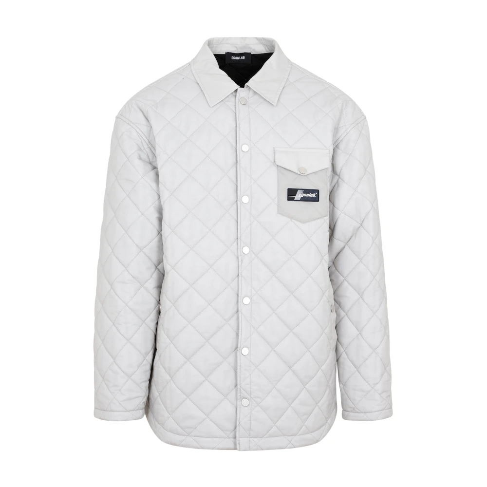 EgonLab Gewatteerd Grijs Overhemd Ss23 Gray Heren