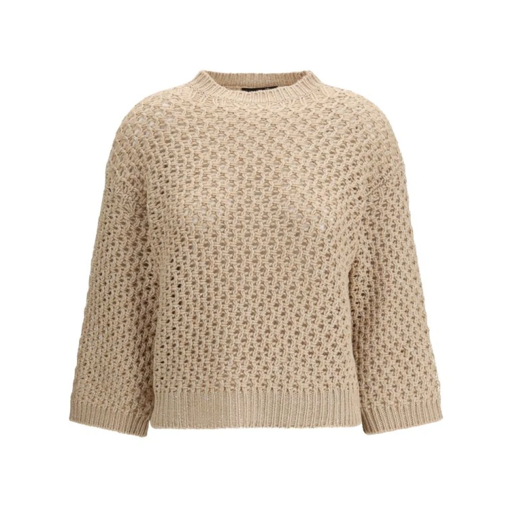Fabiana Filippi Women's Beige The Jumper - Round-Neck Knitwear - S - Knitwear
