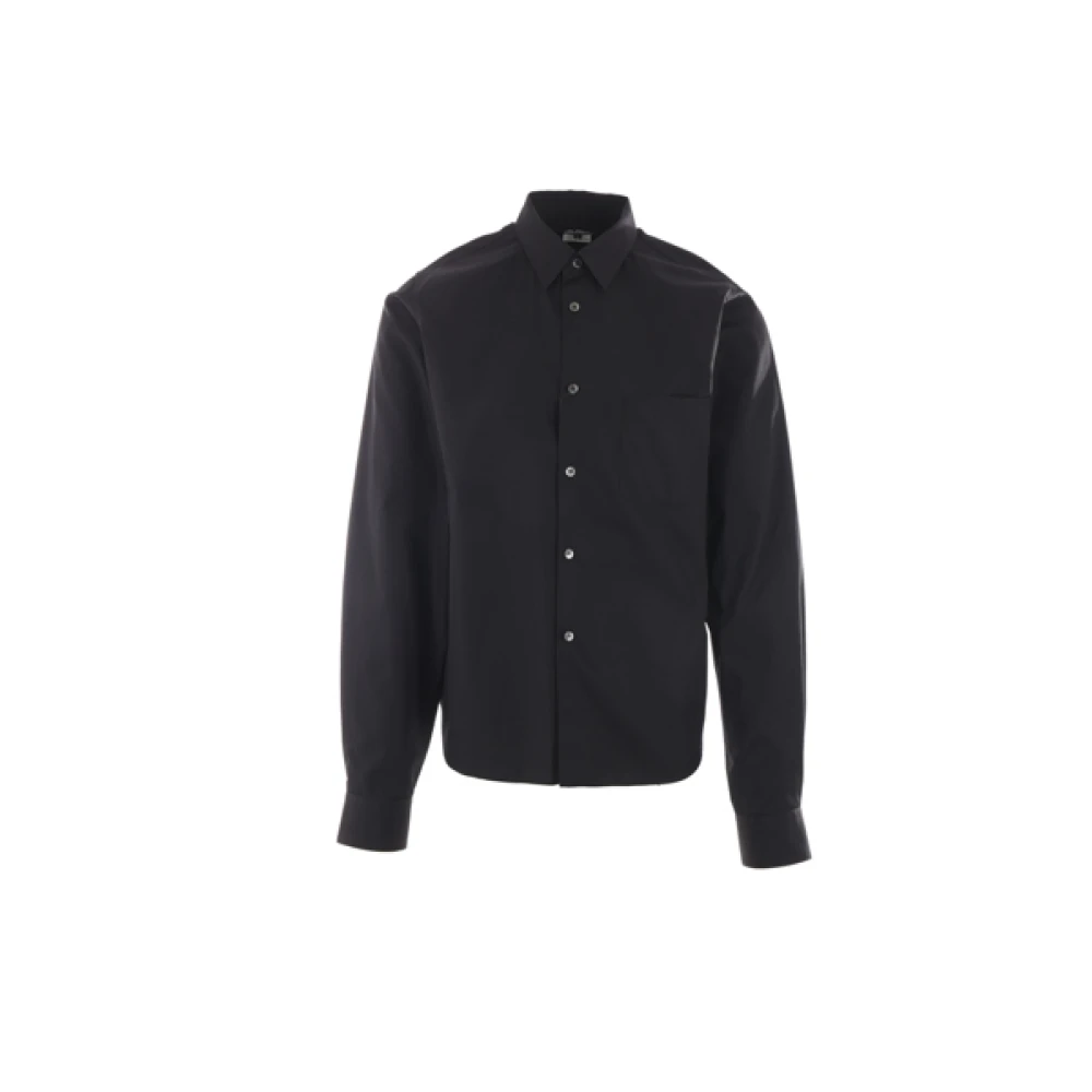 Comme des Garçons Zwarte Katoenen Overhemd met Klassieke Kraag Black Heren