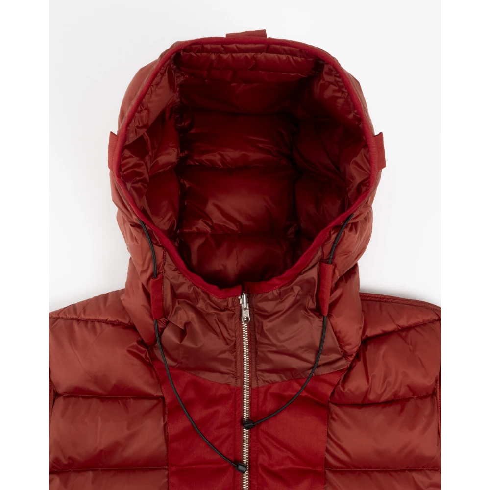Ten C Gewatteerd Dons Hoodie met Zakken Red Heren