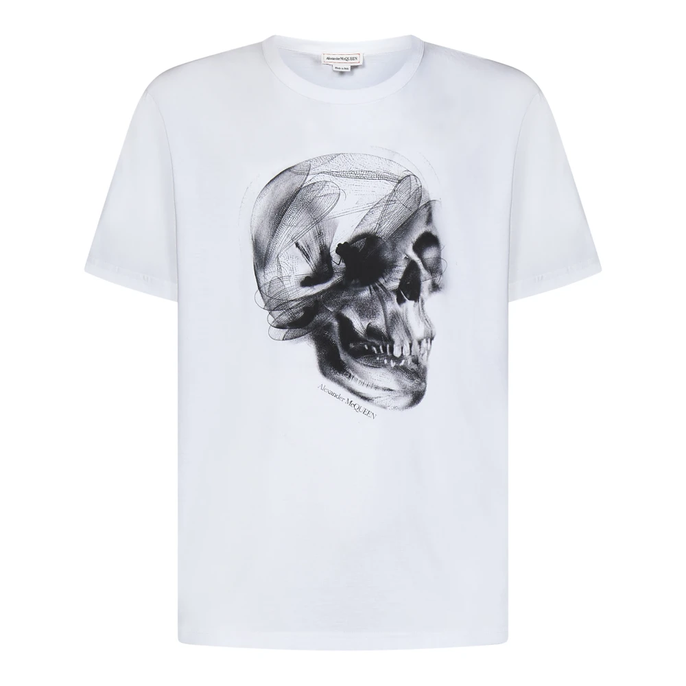Alexander mcqueen T-shirt met Dragonfly Skull print White Heren
