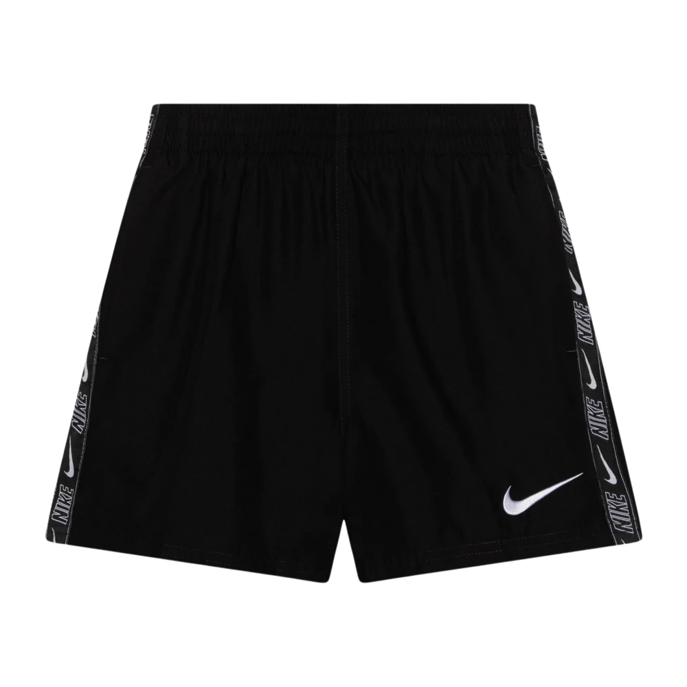 Nike Zwarte strandshorts met wit logo Black Heren