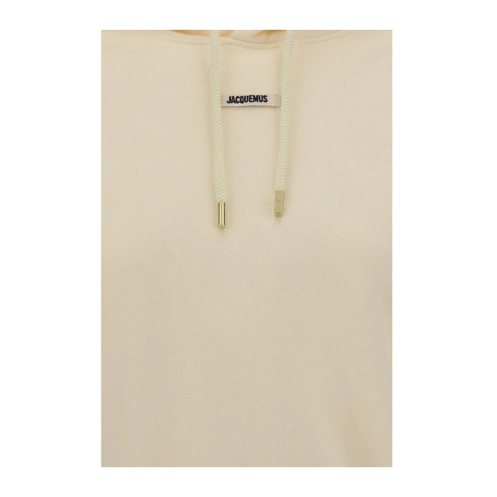 Jacquemus Monogram Patch Katoenen Hoodie Beige Dames