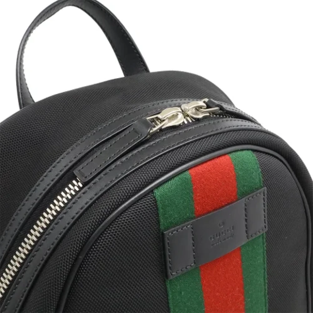 Gucci Vintage Pre-owned Canvas backpacks Black Dames