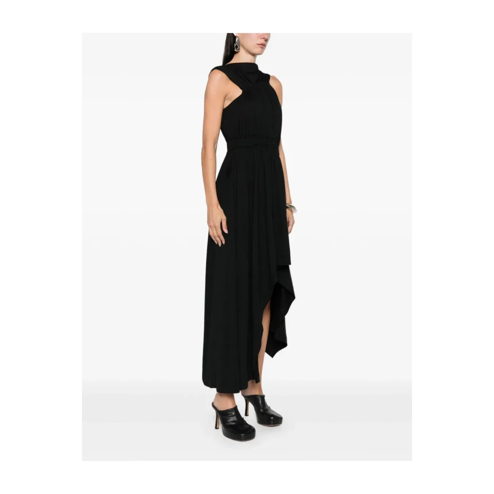 alexander mcqueen Zwarte Asymmetrische Halslijn Jurk Italië Black Dames