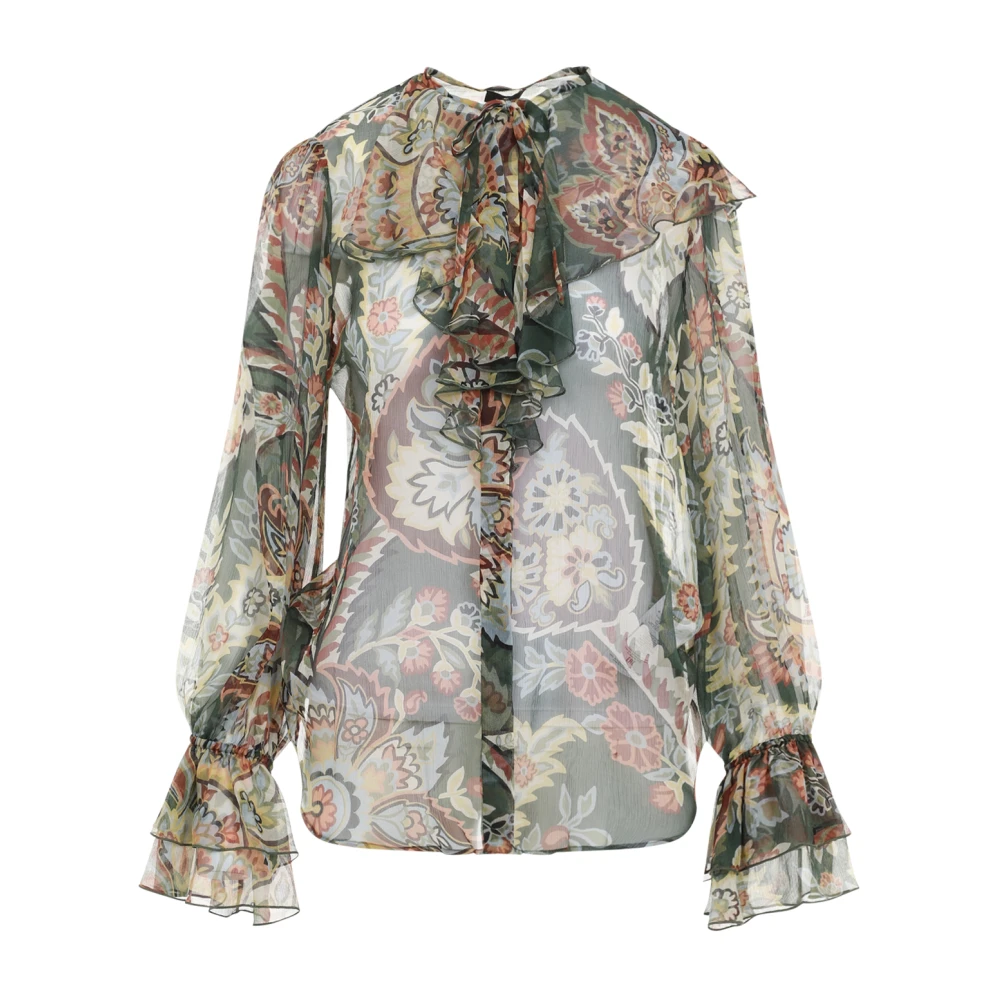 ETRO Groene shirts voor vrouwen Aw24 Multicolor Dames