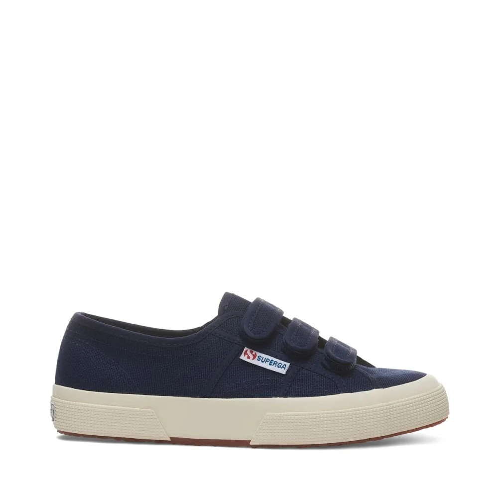 Superga Women's Blue Cotton Strap Shoes - Sneakers - 6 1/2 Uk - Shoes