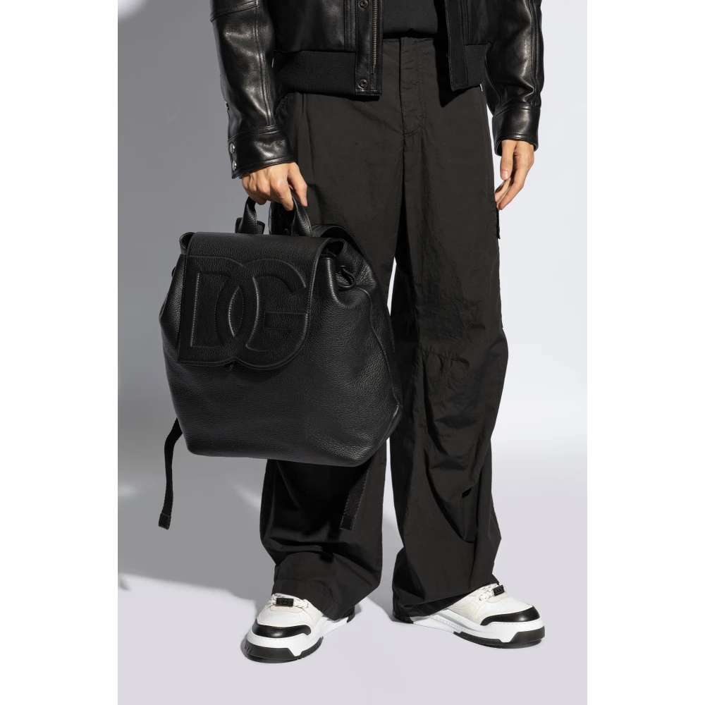 Dolce & Gabbana Leren rugzak Black Heren