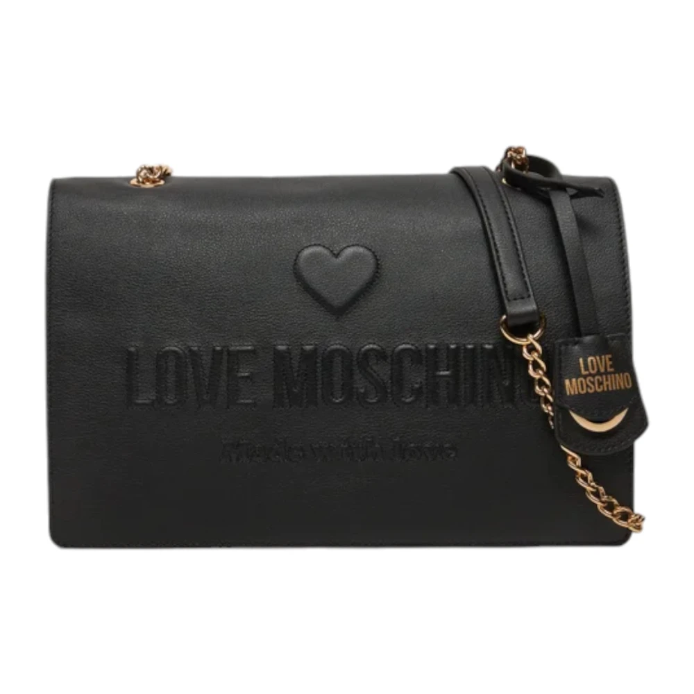 Love Moschino Stilren dam axelväska i syntetiskt läder Black, Dam