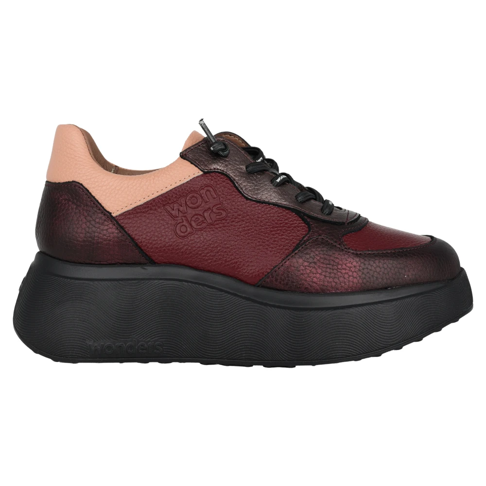 Wonders Rode Damessneaker Stijlvol en Comfortabel Dames Schoenen Rood