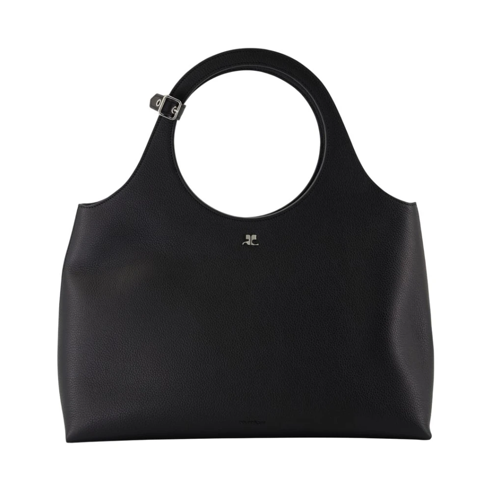 Courrèges Svart Läder Axelväska