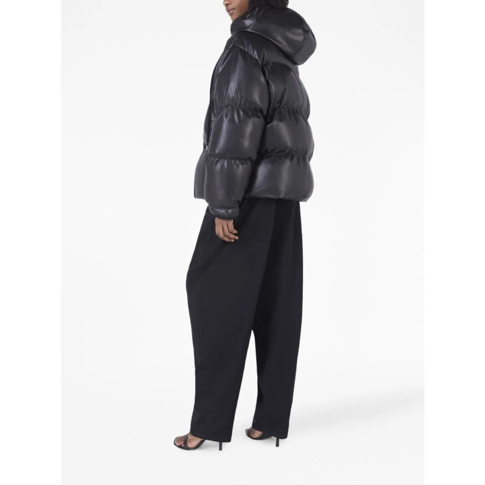 Stella Mccartney Zwarte Eco-Leren Pufferjas Black Dames