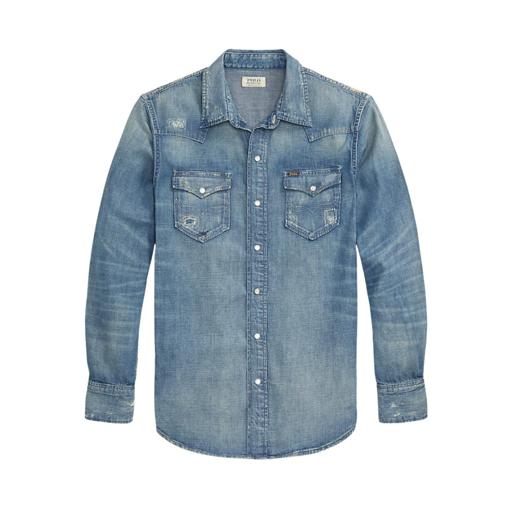 Polo Ralph Lauren Blauw denim western stijl overhemd Blue Heren
