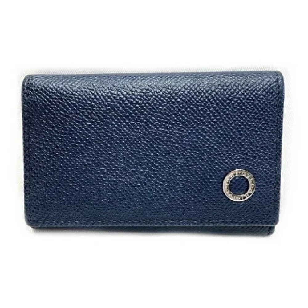 Bvlgari Vintage Pre-owned Leather key-holders Blue Unisex