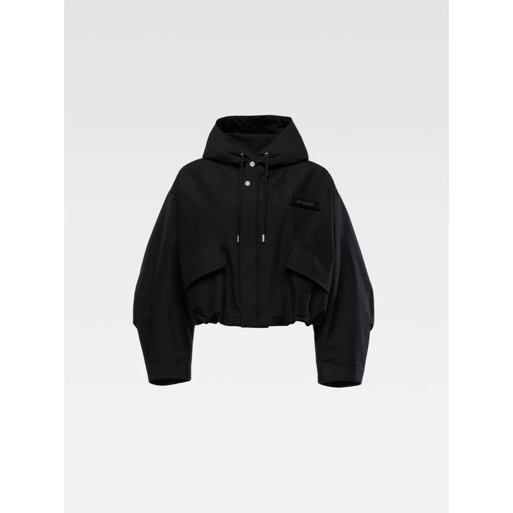 Jacquemus Korte Cropped Parka Jas Black Dames