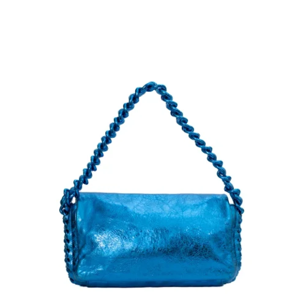 Chanel Vintage Pre-owned Leather chanel-bags Blue Dames