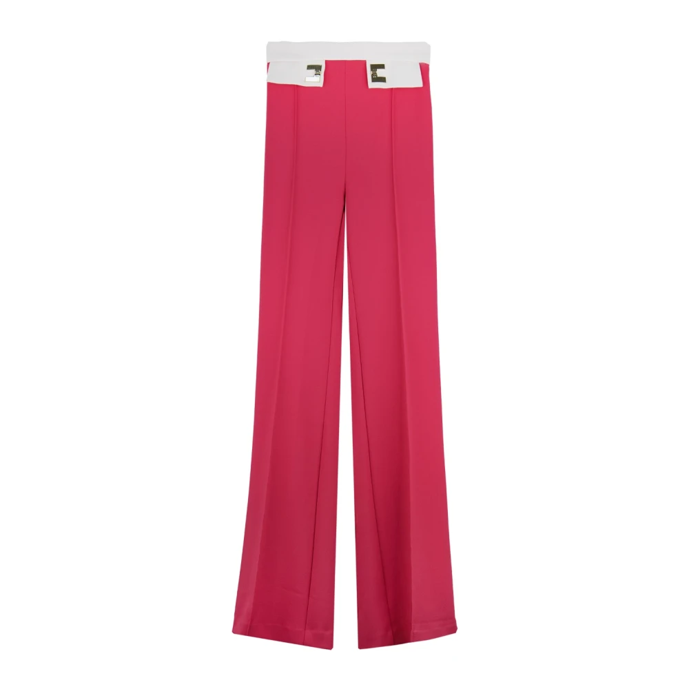 Elisabetta Franchi Palazzo Broek met Rits en Haak Pink Dames