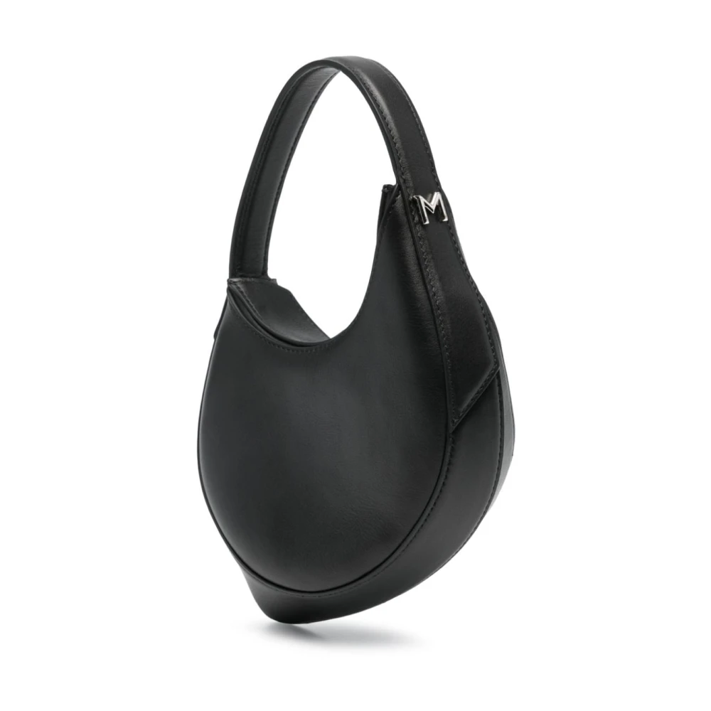 Mugler Zwarte Leren Curve-Edge Top Handtas Black Dames