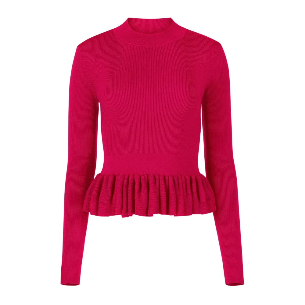 Nina Ricci Ruffle Peplum Sweater in Roze Pink Dames